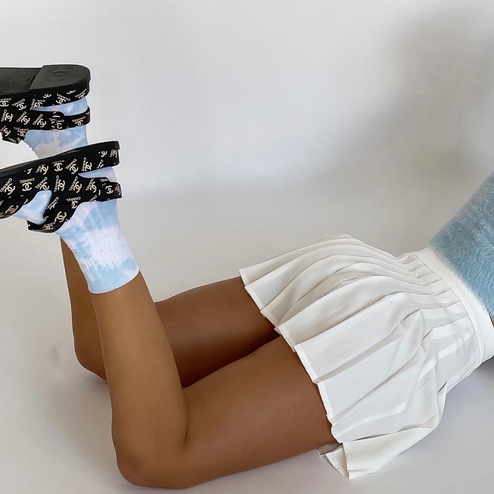 White Cheerleader Pleated Skirt